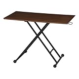 不二貿易(Fujiboeki) 昇降テーブル ブラウン 幅100×奥行55×高さ12~77cm バウム 57021