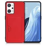 LOOF Skin Slim-Slot OPPO Reno9 A / Reno7 A OPG04 用 ケース カバー カードポケット カード収納 カード 背面 スマホケース スマホカバー 背面カード収納 ストレージ [レッド]