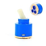 蛇口カートリッジバルブ セラミックディスクカートリッジ 35mm/40mm 蛇口バルブ 洗面水栓部品 PPプラスチック 交換用 キッチン バスルーム ウォーターミキサータップ(40mm)