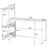 棚収納付きデスク 木製 スチール PT-431WH ホワイト ( 白 )