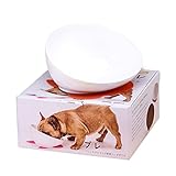 犬 食器 陶器 犬用 滑りにくい 食べ安い いぬ フレンチブルドッグ 専用 フード ボウル ペット 餌入れ ペット用 水入れ 犬のボウル 猫のボウル ペット ご飯入れ 水入れ 滑り止め お手入れ簡単 滑り止めマット付き 食器 小型犬/猫用 ペット用品 (ホワイト)