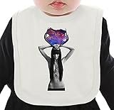 Hipster Space Girl With Antlers ネクタイを有する有機ビブ Medium