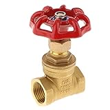 P Prettyia ソリッドブラス　ゲート　バルブ　ハンドターンメススレッドゲートバルブ　2ウェイ　水道管用　 - DN15