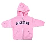 Michigan WolverinesフルZipフード付きスウェットシャツピンク