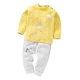 Cutelove 　子供服　パジャマ　寝巻き　可愛い　月　帽子　長袖 　綿　秋冬　ルームウェア　ベビー　保温　上下セット　1-3歳