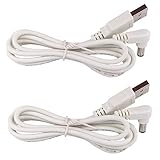 DZYDZR 2個 白1m 5V USB to DC 5V 男性5.5 x 2.1mm Lタイプジャック アダプタケーブル 電源ケーブル DC延長コード（5V USB男性/DC男性）