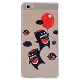 Zeebox Huawei P8 Lite ケース 高品質 TPU カバー 衝撃吸収 Huawei P8 Lite 用 超薄型 保護カバー 生涯補償付き (ブラック #1)