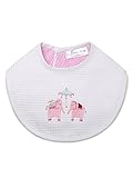 Jacaranda Living Waffle Weave Bib Pink Umbrella Elephant, 11 x 9.5 x 0.5, White by Jacaranda Living