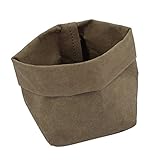 Fenteer クラフト紙袋　洗濯可能　収納袋　多用途　 植物ホルダー　果物　キャンディー　お菓子　4色2サイズ選択　自立袋　 - オリーブグリーン；10x10x20cm