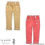 (ラポシェビスキュイ) La poche biscuit 春'16/ロールアップドット柄ストレッチツイルパンツ 80 ベージュ