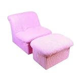 Fun Furnishings Teen Cloud Chair and Ottoman, Pink Chenille [並行輸入品]