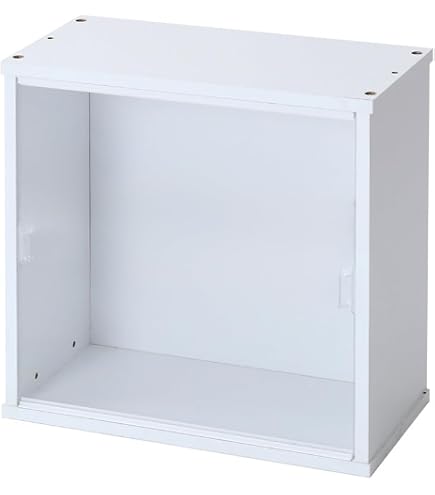 Amazon.co.jp: 鏡面 フラップ扉付き キューブボックスα 彩 可動棚付き