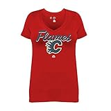 NHL Calgary Flames半袖VネックTシャツ、4 x、レッド