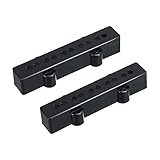 PATIKIL ベースピックアップカバー 100/103 mm ネック/ブリッジ 5弦用 ベースギター 楽器パーツ ブラック 1セット入り