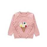 Pojour ベビー服 子供服 女の子ニットセーター 冬 防寒 かわいいアイスクリームセーター プルオーバー おしゃれトップス 暖かい 綿 厚手 ベビールームウェア 普段着 カジュアル 旅行 記念日 