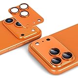 antalink 対応 iPhone 17 Pro カメラフィルム カメラ保護 カメラカバー アルミ合金+10H強化ガラス 全面保護 一体感 耐衝撃 高透過率 黒縁取り 露出オーバー防止 指紋防止 防水防塵 自動吸着 気泡ゼロ 対応いphone 17 Pro レンズカバー プロテクター【2枚入り】(コズミックオレンジ)