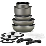 【Amazon.co.jp限定】 アイリスオーヤマ フライパン 鍋 セット IH&ガス火対応 12点 1人暮らしセット ダイヤモンドコート ダイヤモンドコートパン シルバー 取っ手のとれる 軽量 こびりつかずにお手入れ簡単 ATF-SEI12