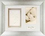 Anika-Baby BabyRice Baby Handprint Footprint Kit Soft White Clay Dough Antique Silver Box Photo Disp