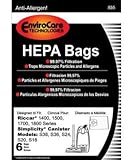 Riccar Bag Paper Type H Hepa 6 Pack RC 1400 RC 150 0 Simplicity S13 S13L S14 S14CL S18 S24 1700 1800