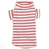 犬 服 犬服 綿 コットン 袖あり ボーダー シンプル ドッグウェア 犬の服 Tシャツ LaLUCA 綿100％ タートルネック 秋 春 オールシーズン LaLUCA GOODS