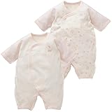 西松屋 EFD 2枚組長袖カバーオール肌着（ウサギ・風船）【新生児・60cm】 新生児 60