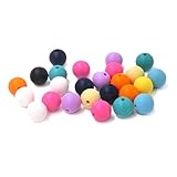 Amyster 100pc Silicone Beads Baby Teething Teether Beads 9- 19mm Safe Food Grade Nursing Chewing Rou