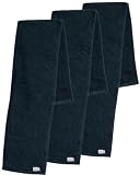 [タバラット] スポーツタオル 今治 マフラータオル ジム ランニング buddy 20×100cm 綿100% 日本製 (ブラック, 3枚)