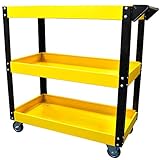 life_mart 3段 ワーキングカート ツールボックス 工具入れ イエロー 組立式