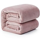 Hansleep 毛布 シングル 夏用 ブランケット 100x140cm スモーキーピンク マイクロファイバー 柔らかく肌触り フランネル 