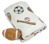 Stephan Baby Sports Fun Ultra Soft Fleece Blanket and My First Ball Gift Set, Football by Stephan Ba