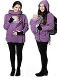 Onuneed(オンユニード) マタニティ ロングパーカー マルチ防寒 マタニティウェア ダッカー付き ベビーキャリア に最適 産後用 (XXL, パープル) [並行輸入品]