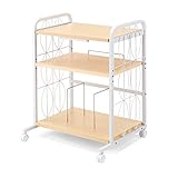 デスク付きワゴン　　ホワイト×ナチュラル