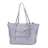 Rockyu レディース トートバッグ マザーズバッグ 大容量 OL 通勤 A4 シンプル 大きめ ビジネスバッグ 全4色 (グレー)