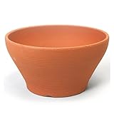 三河焼レンガ色陶器鉢　口径30cm