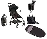 Babyzen Yoyo Premium Babys Den Package All Black - Stroller - Footmuff - Travel Bag - Cup Holder by 