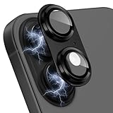 Hinnwer カメラカバー iPhone 16 Pro/Pro Max 用の カメラ保護 アルミ合金一体製 9H強化ガラス 全面保護 耐衝撃 高透過率 黒縁取り 露出オーバー防止【1枚】 カメラフィルム 用の - ブラック