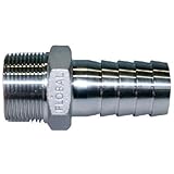 フローバル ステンレス製ホースニップル SUS304系(SCS13A)ネジ(R)3/4 タケノコ外径(径D)21 VCH-S13-0621