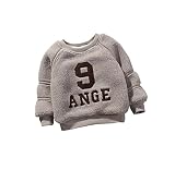 ulricar ベビー服 子供服 女の子 男の子 スウェット Tシャツ ボーイズ キッズ服 長袖 トレーナー 春秋冬 刺繍 ゆたり かわいい グレー73cm