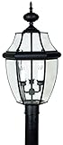 Quoizel NY9043K Newbury 3-Light Outdoor Post Lantern, Mystic Black [並行輸入品]