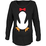 ハロウィンペンギンコスチュームブラックマタニティソフト長袖Tシャツ US サイズ: XL カラー: ブラック