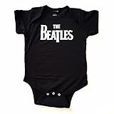 (ビートルズ)TheBeatles ロゴ ブラック ロンパース L