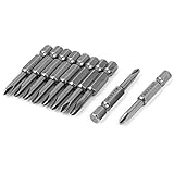 uxcell　トライウイングドライバービット　50mm長　1/4"六角シャンク幅　10個入り