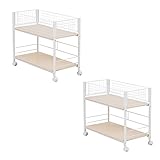 山善(YAMAZEN) キャスター付押入れ収納ラック(幅38)2個組 OSR-7538*2P