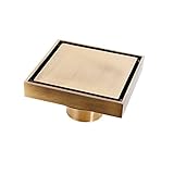 正方形シャワー床ドレインwithタイル挿入Grate取り外し可能なカバーとStrainer makeのSus 304ステンレス鋼、クロム – Made of Solid Brass、多目的、Invis