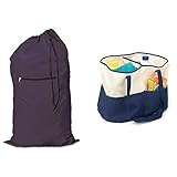 Homz Eggplantファスナー付き2ロードランドリーバッグ+ on-the-goランドリーアクセサリーバッグ