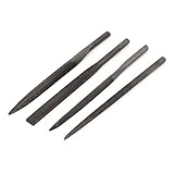 uxcell　ヤスリ　ファイルセット　トライアングル　ハーフラウンド　フラット　5mmシャンク径　110mm長さ　 4 in 1