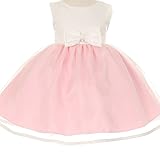 Dreamer PノースリーブサテンリボンLittleベビー乳児幼児用フラワーガールドレス