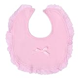 3個赤ちゃんのかわいいかわいい綿の三角形の丸いレースの弓プリンセスバンダナベビータオル新生児の敏感なバンダナスーパー柔らかい赤ん坊の胸元 (ピンク)