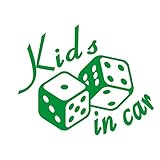 imoninn KIDS in car ステッカー　【パッケージ版】　No.30　ダイス　（緑色）
