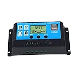 Haihuic PWM 12V 24V 10A LCDディスプレイデュアルUSB出力 ソーラー充電レギュレータコントローラ